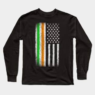 Irish American Heritage Pride Flag Vintage Long Sleeve T-Shirt